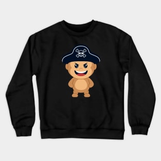 cute monkey pirates hat cartoon Crewneck Sweatshirt